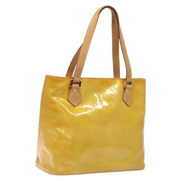 LOUIS VUITTON Monogram Vernis Houston Hand Bag Beige M91004 - Picture 1 of 13